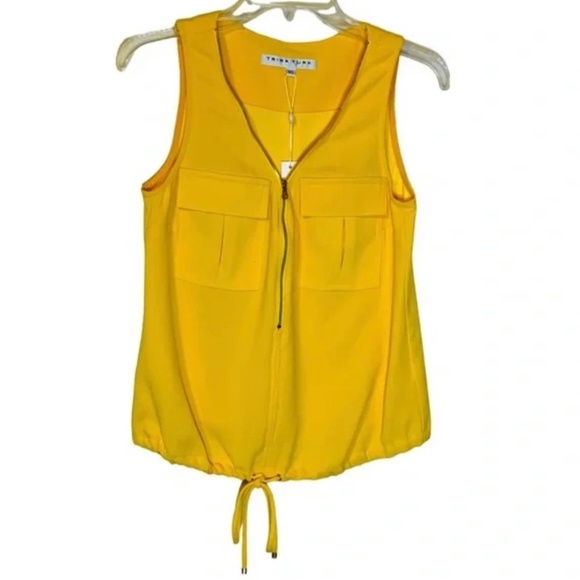 NWT Trina Turk Zipper V Neck Sleeveless Blouse - Picture 10 of 16